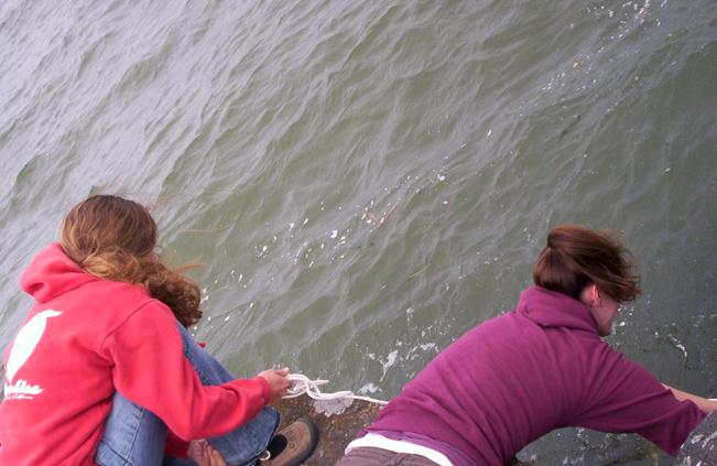 Tawnya and Michelle collecting another sample
